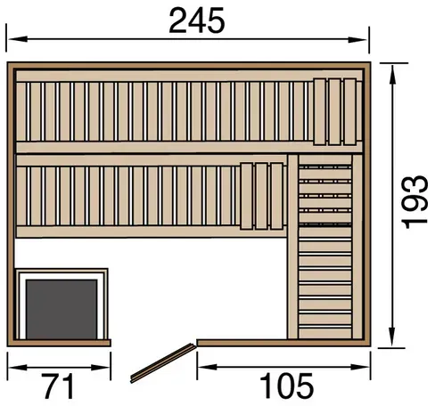 Bild von Premium Massivholz-Elementsauna Kemi 5 Sparset 7,5 kW BioS inkl. Steuerung