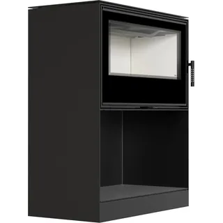 Kaminofen aus Stahl KRATKI KARI 95 Ø 180 14 kW Platz für Holz - Schwarz