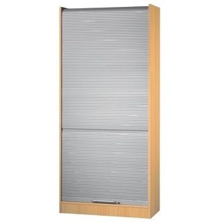 Hammerbacher Rollladenschrank buche, silber 4 Fachböden 90,0 x 40,0 x 200,4 cm