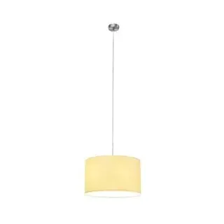 Brumberg 58262785 Pendelleuchte weiss, mit Schirm gelbbeige, 1 x E27 max. 15 W LED, rund, Schirmd