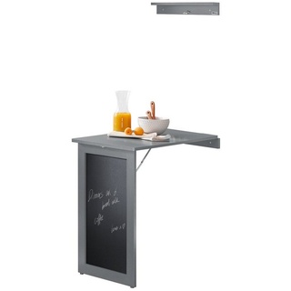 SoBuy FWT20-HG Wandtisch mit Tafel Klapptisch Esstisch Küchentisch Memoboard Hellgrau bht ca. 50x76x75cm