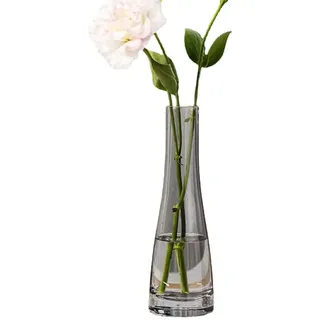 Bamboopack Handgefertigte geblasene Kunst-Glasvase, klare Blumenknospen-Vase, einzelner Stiel, dekorative Glasvase, Flaschen, Tafelaufsatz für Hochzeit, Party, Zuhause und Büro (grau), M (WTTC97768)