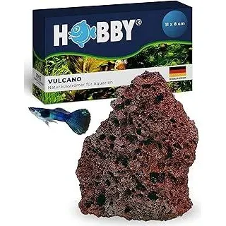 Hobby Vulcano Naturausströmer I 11 x 8 cm I Einzigartiger Lavastein als Aquarium Deko & Luftausströmer I Zubehör für Sauerstoffversorgung I Natürlicher Sprudelstein für Aquarien & Terrarien