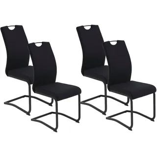 Hela Freischwinger RIGA II Polyester schwarz 4er Set