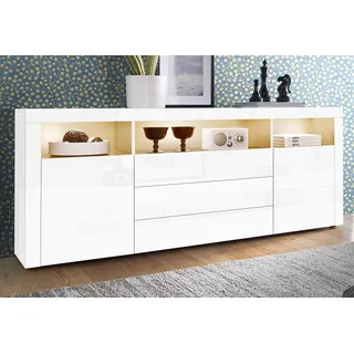 borchardt Möbel Santa Fé 166 x 72 x 35 cm Weiß hochglanz