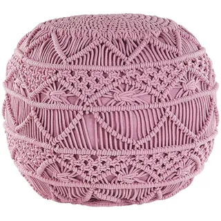 Beliani Pouf Rosa 40/40/40 cm Kayseri , Textil , Rund , 40x40x40 cm , Wohnzimmer, Sessel, Hocker & Hockerbänke, Poufs