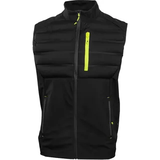 Högert Technik - Softshellweste Herren Schwarz Arbeitsweste Outdoor Weste Winddicht Wasserabweisend Atmungsaktiv mit Kapuze Reißverschlusstaschen Reflexelemente