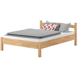 Breites Einzelbett Massivholzbett Buche 120x200 Bettgestell Holzbett Zubehör wählbar V-60.73-12ohne Zubehör - Naturbelassen
