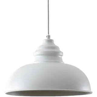 Lindby Pendelleuchte Cliona (Retro, Vintage Antik) in Weiß aus Metall (1 flammig E27) - Deckenlampe Esstischlampe Hängelampe Hängeleuchte Wohnzimmerleuchte
