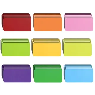 108 Pcs Magnetstreifen Beschreibbar, 8x3cm, Wiederverwendbar, Löschbar, 9 Farben Magnetschilder Magnete zum Beschriften, für Lehrerbedarf Home Office Kühlschrank Whiteboard Klassenzimmer Magnettafeln