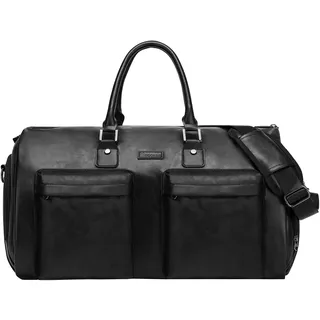 Modoker 2-in-1 Kleidersack in Lederoptik, Schwarz