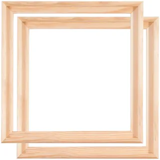 2 SCHATTENFUGENRAHMEN für KEILRAHMEN 30x30 cm | Schattenfugen Bilderrahmen für Leinwände auf Keilrahmen mit Tiefeneffekt aus unbehandeltem Pinienholz