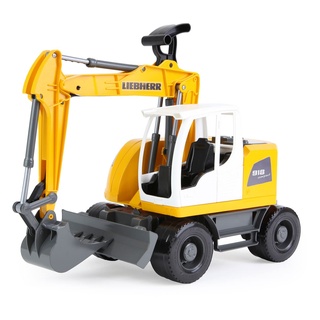 Lena 04611 - Worxx Schaufelbagger Modell Liebherr A918 Compact Litronic, ca. 48 cm, Baustellen Spielfahrzeug für Kinder ab 3 Jahre, robuster Bagger mit funktionstüchtigem Baggerarm und Schiebeschild