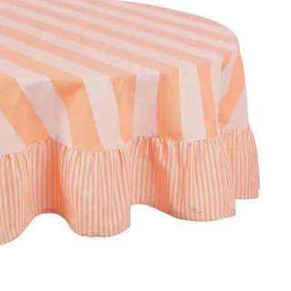 Butlers Tischdecke Little Italy 180 cm , Weiß, Orange , Textil , 180x180 cm , Heimtextilien, Wohntextilien, Tischwäsche, Tischdecken