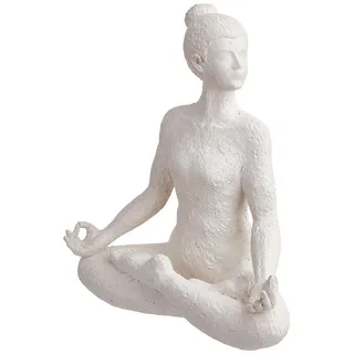 Butlers Deko-Figur Lotus , Weiß , Stein , 18x24x15 cm , Dekoration, Dekofiguren & Skulpturen, Skulpturen