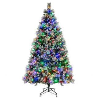 Costway Künstlicher Weihnachtsbaum 210 cm Grün/Weiß