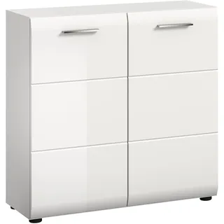 xonox.home Highboard 80 x 81 x 34 cm Weiß Hochglanz