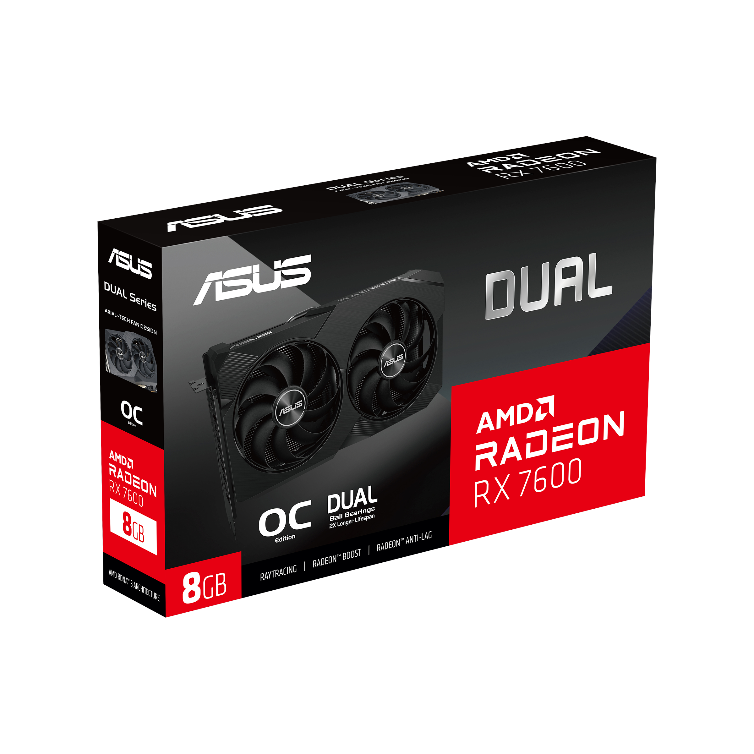 Bild von Dual Radeon RX 7600 OC V2, DUAL-RX7600-O8G-V2, 8GB GDDR6, HDMI, 3x DP (90YV0IH2-M0NA00)