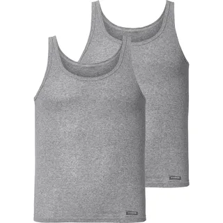 Unterhemd JAN VANDERSTORM "2er Pack Unterhemd SOINI", Herren, Gr. LXL, 2 Stk., weit, grau (grau melange), Obermaterial: 100% Baumwolle CO., Unterhemden Unterhemd, Aus reiner Baumwolle
