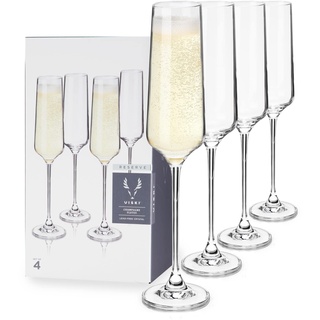 Viski Champagnergläser aus Kristall, europäische Handwerkskunst, Sektgläser-Set mit 113-170 ml, Stiel, Sektgläser, für Hochzeit oder Jahrestag und besondere Anlässe, Geschenkideen