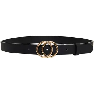 ONLY Taillengürtel "ONLRASMI FAUX LEATHER JEANS BELT" Lederimitat, schwarz with gold buckle