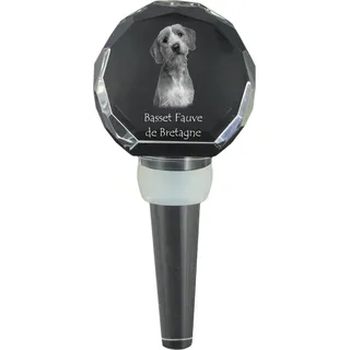 Basset Fauve de Bretagne - Kristallflaschenverschluss, einzigartiger Weinverschluss mit Foto, personalisiertes Geschenk für Sommelier der Marke Art-Dog
