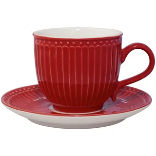 Greengate Tasse mit Untersetzer Alice Red
