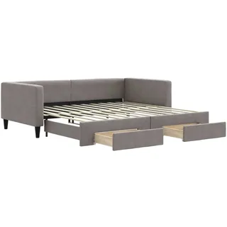 vidaXL Tagesbett Ausziehbar mit Schubladen Taupe 100x200 cm Stoff - Taupe