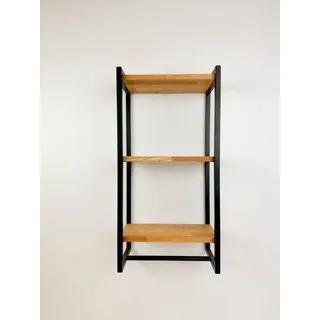 andas Wandregal »Genoa« B/T/H: 40/23/80 cm, Rahmen aus Metall, 3 Ablageflächen aus Eichenholz, Höhe 80 cm, schwarz