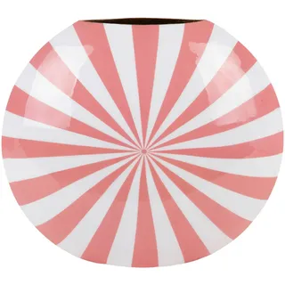 Present Time Vase , Pink, Weiß , Metall , oval , 40x35x11 cm , Dekoration, Vasen, Metallvasen