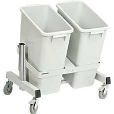 Abfallbehälter Serie TPB, Ausführung, fahrbar, Winkel einstellbar, doppelt