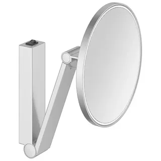 KEUCO iLook_move Kosmetikspiegel, beleuchtet, rund, mit Wippschalter, 1 Lichtfarbe, 17612179004, Farbe: Aluminium-finish