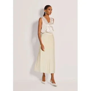 Madeleine Strickkleid Midi-Plissee Perlweiß 36