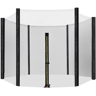 SONGMICS Ersatznetz für rundes Trampolin, Ø 244 cm, Sicherheitsnetz für 6 gerade Pfosten, rundes Netz, schwarz STN8FT
