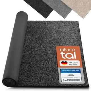 Blumtal Fußmatte 86x150 cm - Mikrofaser Schmutzfangmatte mit wasserdichter TPR-Rückseite - rutschfeste Fussmatte innen - Schmutzmatte aus Hochleistungs-Mikrofaser - Türvorleger Anthrazit