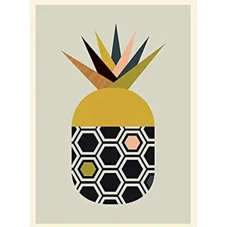 Wenig Design Haus 'Ananas' montiert Drucken,30 x 40 cm
