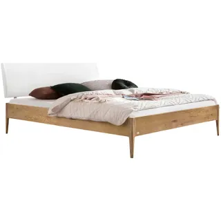 Hasena Bett , Weiß, Wildeiche , Holz , Wildeiche , massiv , Höhe ca. 22 cm , 180x200 cm , gepolstertes Kopfteil, in verschiedenen Holzarten erhältlich, in verschiedenen Größen erhältlich , Holzmöbel, Holzbetten, Sonstige Holzbetten