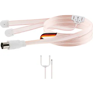 SCHWAIGER 20396 UKW FM Antenne Wurfantenne Radioantenne Zimmerantenne HiFi Receiver Stereoanlage Radio Radioempfang transparent 1,8m