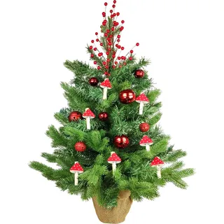 Geschmückter künstlicher Weihnachtsbaum MUCHOMÚRYKA 60 cm mit LED-BELEUCHTUNG IM TOPF - Bunt