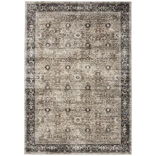benuta Vintage-Teppich George waschbar 140x200 cm , Anthrazit, Taupe , Kunststoff , Vintage , Rechteckig , 140x200 cm , Oeko-Tex® Standard 100 , in verschiedenen Größen erhältlich, rutschfeste Unterfläche, waschbar , Teppiche und Böden, Teppiche, Vintageteppiche
