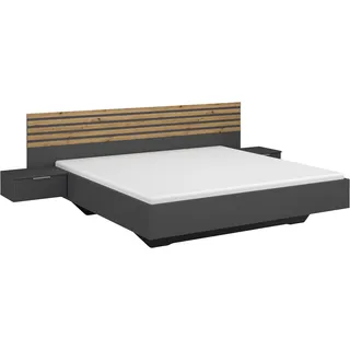 rauch Bettanlage »Doppelbett Futonbett LAMELLA in schwebender Optik« Bett 160x200 oder 180x200 cm, mit eleganter Lamellenabsetzung und 2 Hängenachttische MADE IN GERMANY