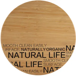 Bergner Natürliche Schneidbrett rund, Bambus, Holz, 30 x 30 x 5 cm