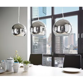 Deckenleuchte Pentola 75 cm Chrom Silberfarben Metall