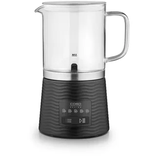 CASO Design CASO CappuLatte - elektrischer Milchaufschäumer, cremiger Milchschaum, Milchschäumer heiß & kalt, Kakao, heiße Schokolade, abnehmbarer Glasbehälter, spülmaschinengeeignet, 5 Funktionen