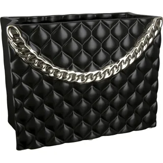 Gilde Vase Paris Keramik schwarz Handtaschenform Höhe 25,5 cm Dekoration Wohnaccessoire Geschenkidee Inneneinrichtung