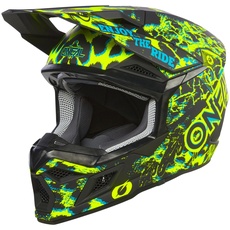 Bild 3SRS Assault Neon Motocross Helm, schwarz-gelb, Größe S