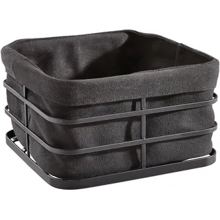 Homeware Profession. Brotkorb , Schwarz , Textil , 3 l , quadratisch , 19x11x19 cm , Lfgb , lebensmittelecht , Geschirr, Tischkultur & Serviergeschirr, Brotkörbe