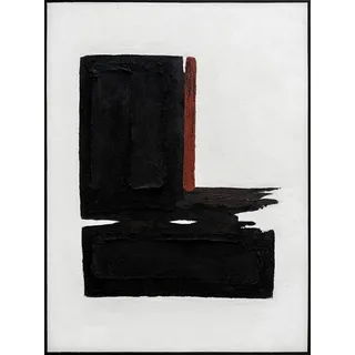 Monee Ölgemälde , Schwarz, Weiß , Holz, Kunststoff, Textil , Tanne , vollmassiv , rechteckig , 90x120 cm , handgemalt, einfache und schnelle Anbringung, gerahmt , Bilder & Rahmen, Bilder, Ölbilder