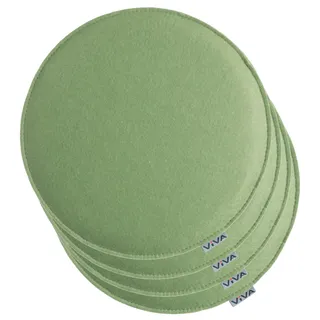 Brandsseller Sitzkissen Filz Rund 4er Set – Ø 35 cm in Hellgrün – Stuhlkissen aus Filz für Innen & Außen – robuste Sitzauflagen für Stühle, Esszimmer, Garten & Balkon