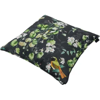 Zierkissen , Grün, Multicolor, Schwarz , Textil , Blätter , Füllung: Polyester,Polyester , quadratisch , 50x8x50 cm , hochwertige Qualität, formstabil , Gartenmöbel, Gartenpolster & Auflagen, Gartenkissen